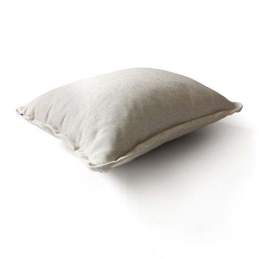 Handmade decorative cushion, side view