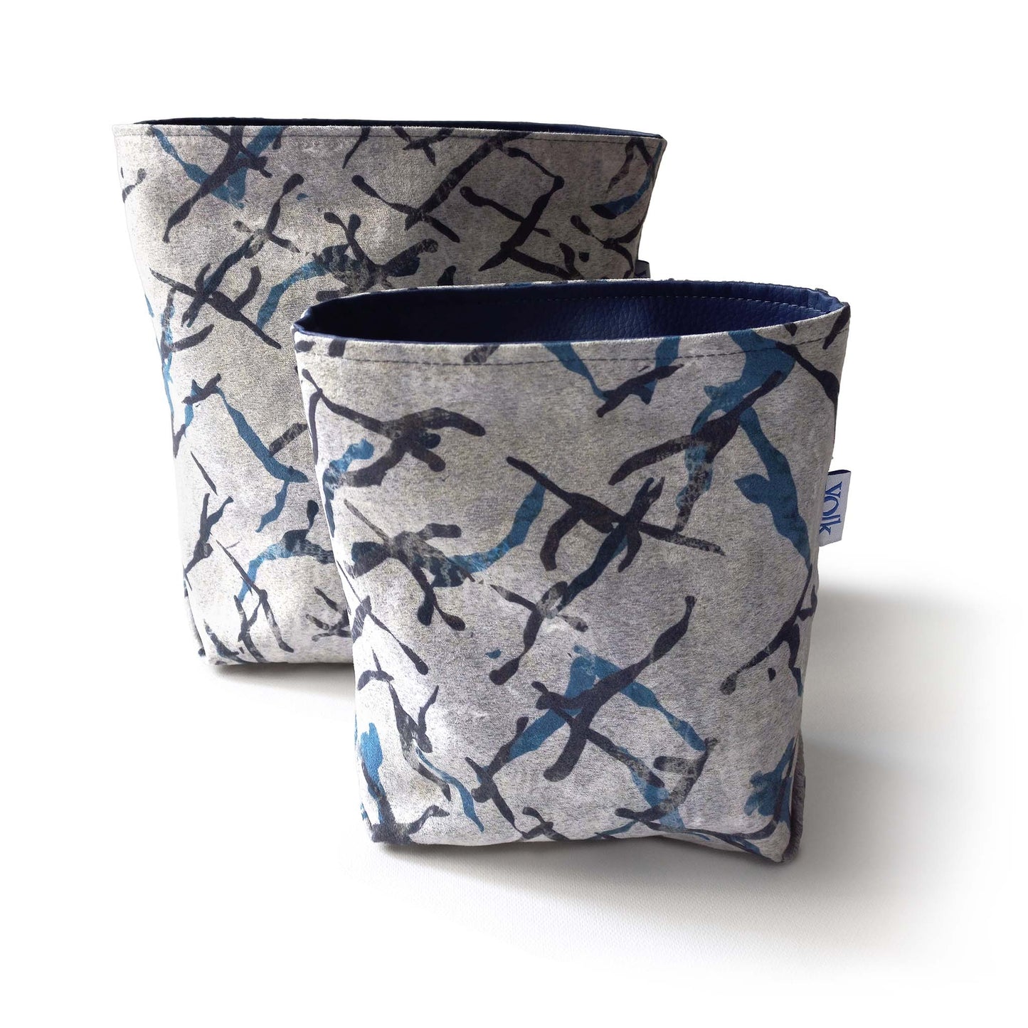 Printed storage baskets, set of two
