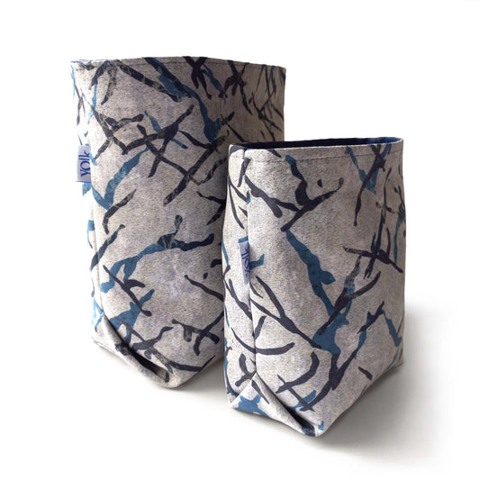 Printed storage baskets, set of two