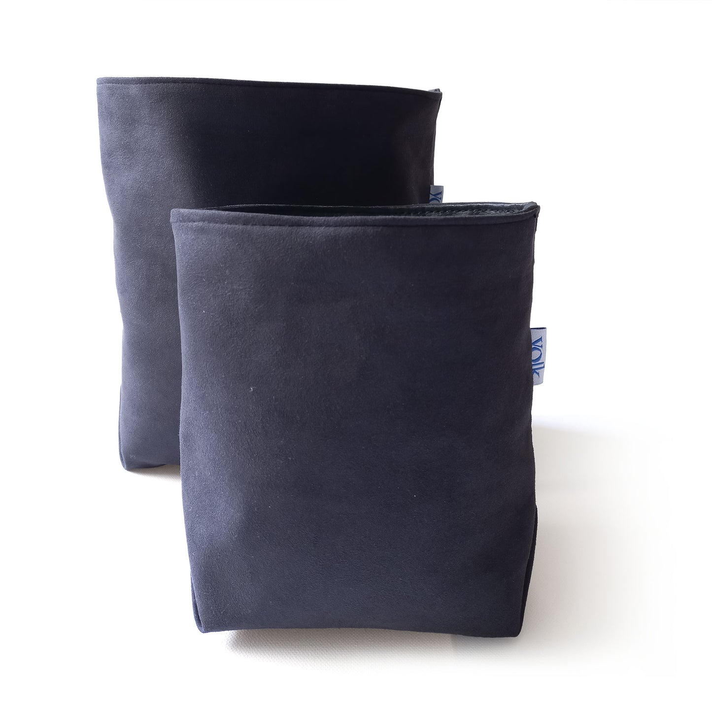 Black storage baskets, set of two