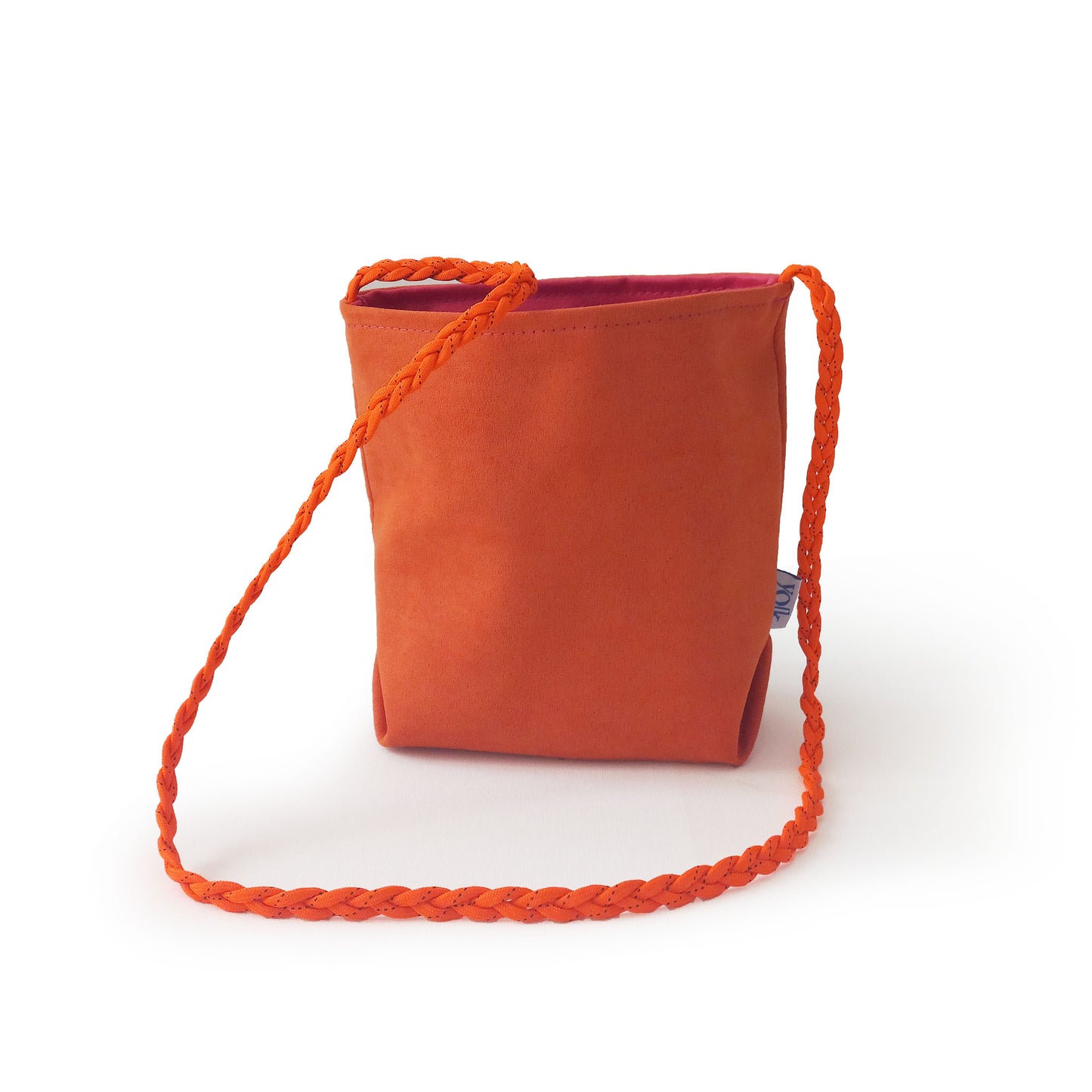 orange cross body bucket bag