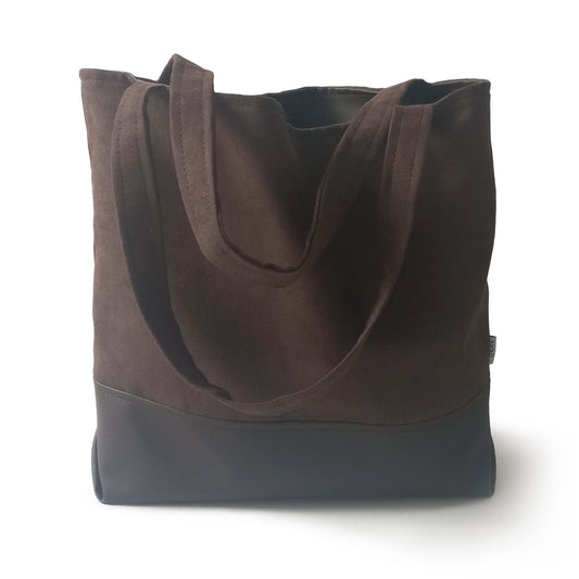 handmade brown shopper bag