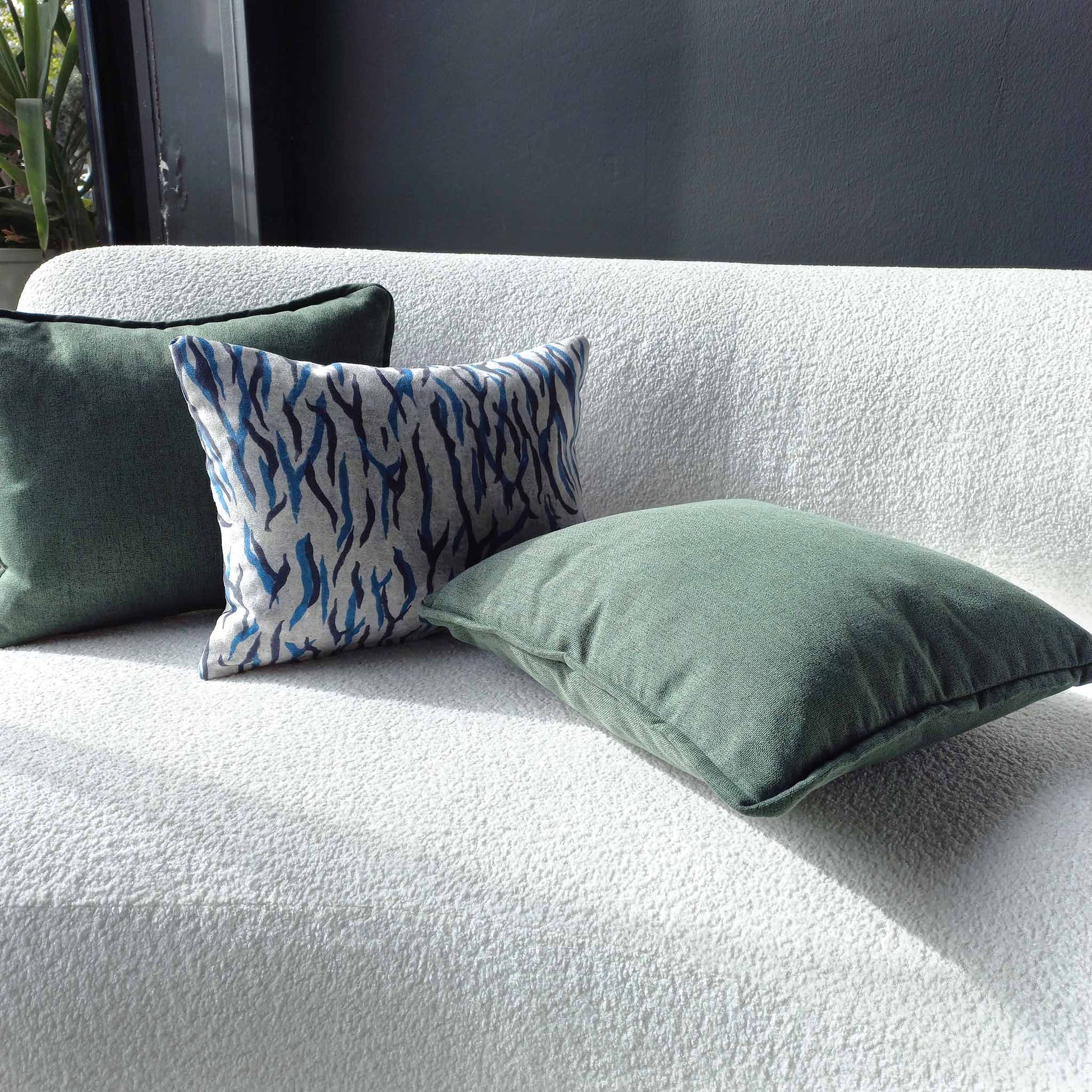 Decorative cushions on a sofa