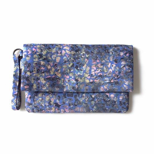 Handmade vegan suede clutch bag