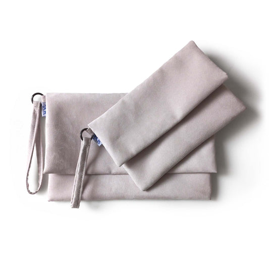 Two off white bridesmaid clutch bags
