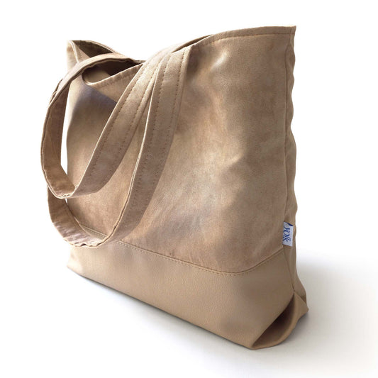 Vegan suede shoulder bag, side view