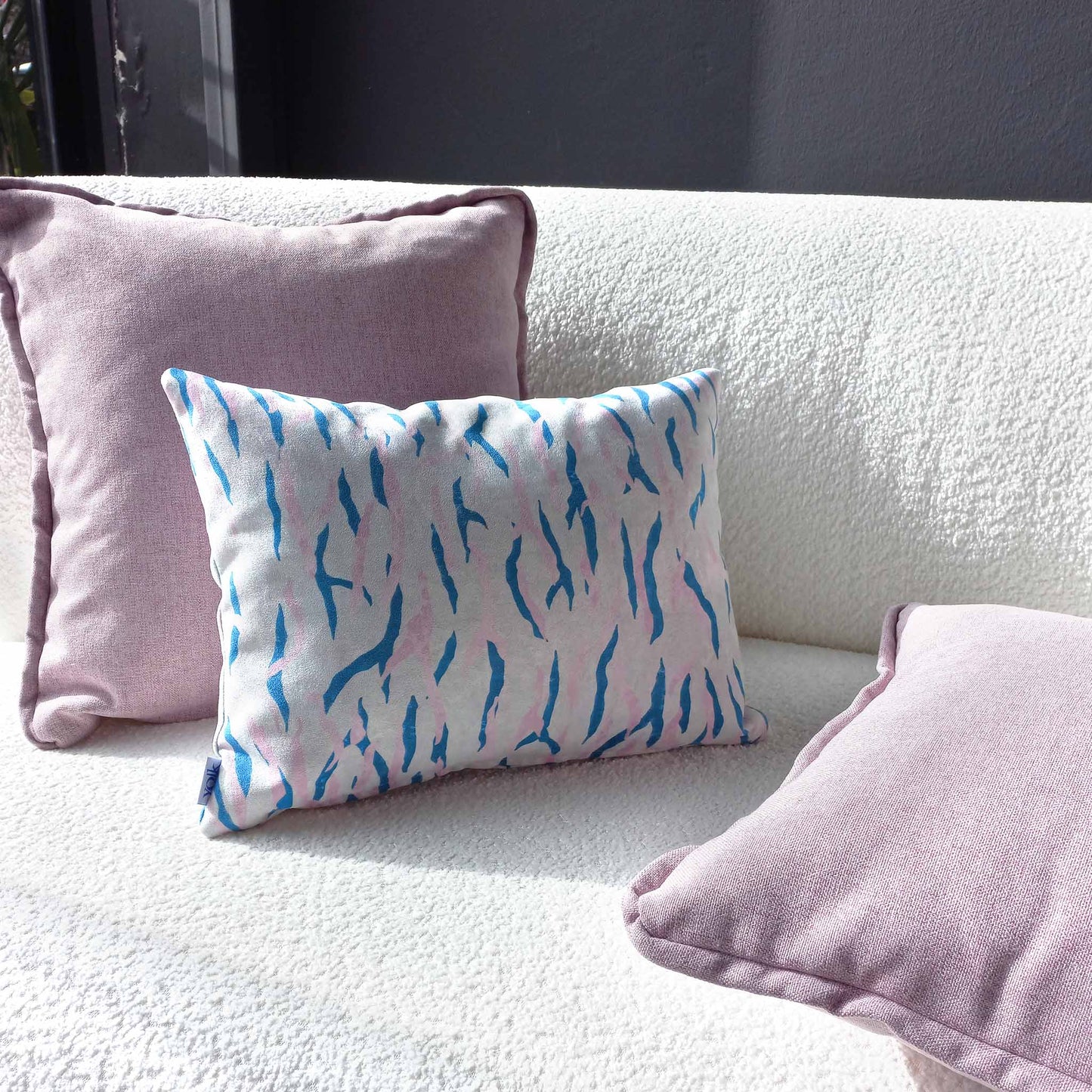 Decorative cushions on a sofa