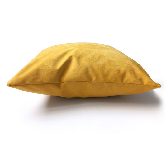 Yellow decorative cushion side view